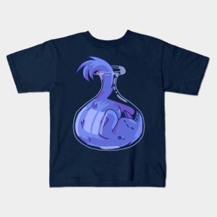 Blue Potion Cat - Cute Witchy Design Kids T-Shirt